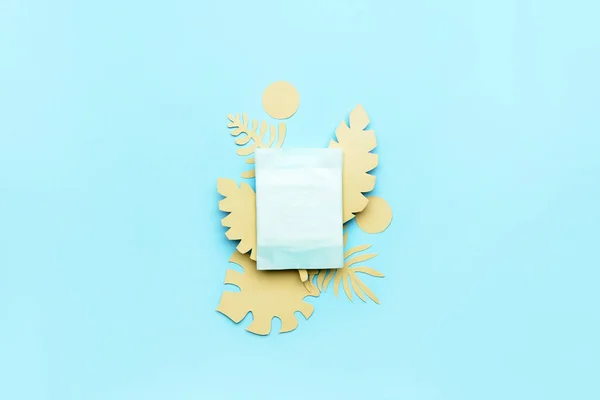 Menstrual Pad Blue Background — Stock Photo, Image