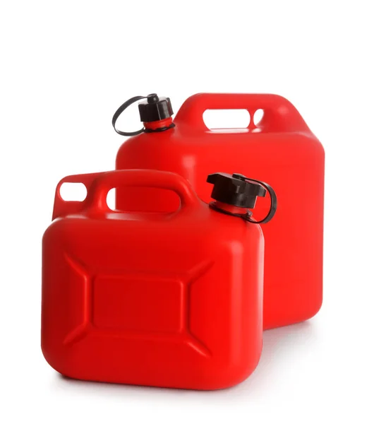 Plastic Jerrycans White Background — Stock Photo, Image