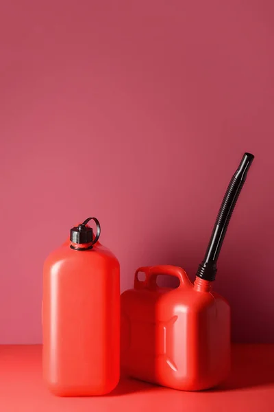 Plastic Jerrycans Color Background — Stock Photo, Image