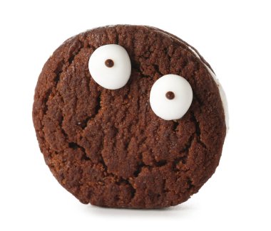 Beyaz arka planda komik kurabiye