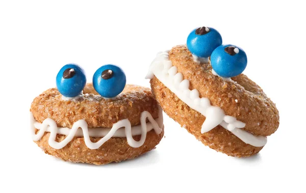 Cookies Drôles Sur Fond Blanc — Photo