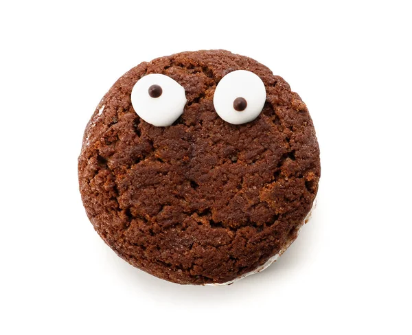 Funny Cookie Bílém Pozadí — Stock fotografie