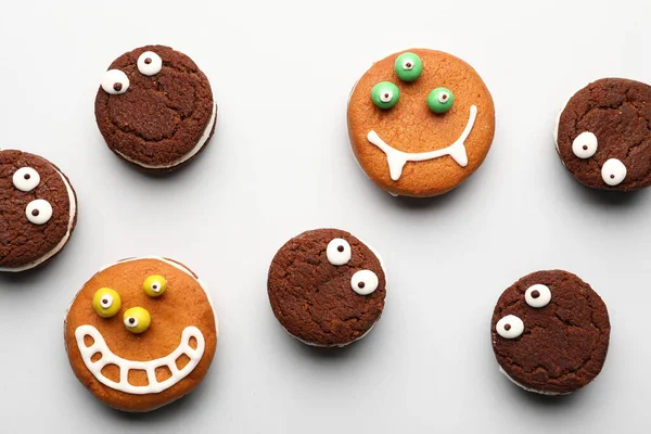 Cookies Drôles Sur Fond Clair — Photo