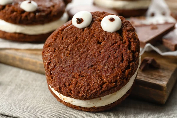 Funny Cookie Halloween Table Closeup — Stock Photo, Image