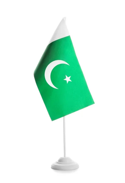 Pákistánská Vlajka Bílém Pozadí — Stock fotografie