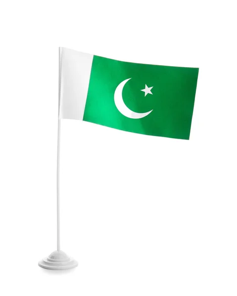 Флаг Пакистана Белом Фоне — стоковое фото
