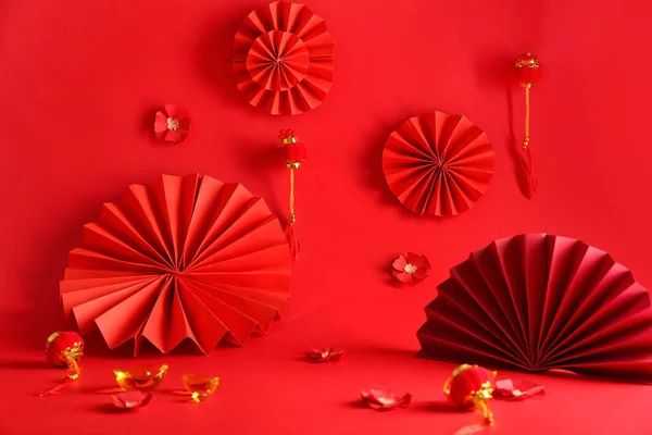 Piękny Chiński Skład Tle Koloru — Zdjęcie stockowe