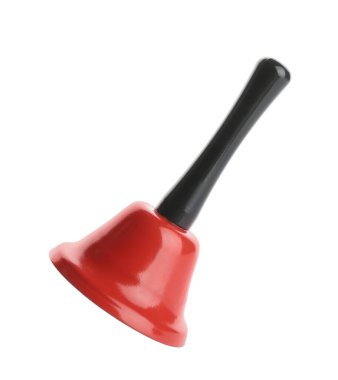 Beyaz arkaplanda kırmızı Noel çanı