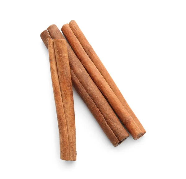 Natural Cinnamon Sticks White Background — Stock Photo, Image
