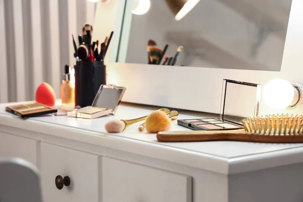 Mesa Vestir Com Espelho Sala Maquiagem Moderna — Fotografia de Stock