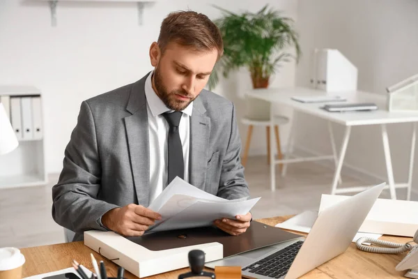 Male Notary Public Working Office — Stock Photo, Image