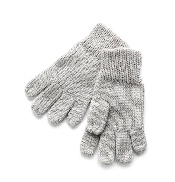 Paar Warme Handschuhe Isoliert Auf Weißem Hintergrund — Stockfoto