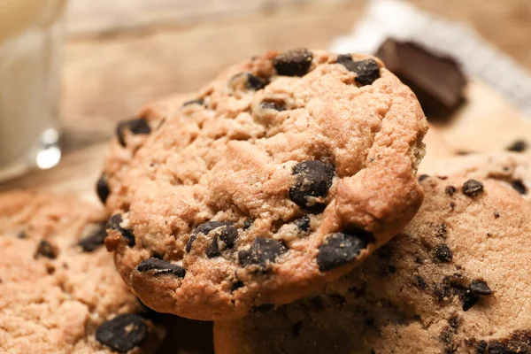 Tasty Homemade Cookies Chocolate Chips Table Closeup — Stock Photo, Image