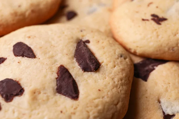 Tasty Homemade Cookies Chocolate Chips Closeup — Stock Photo, Image