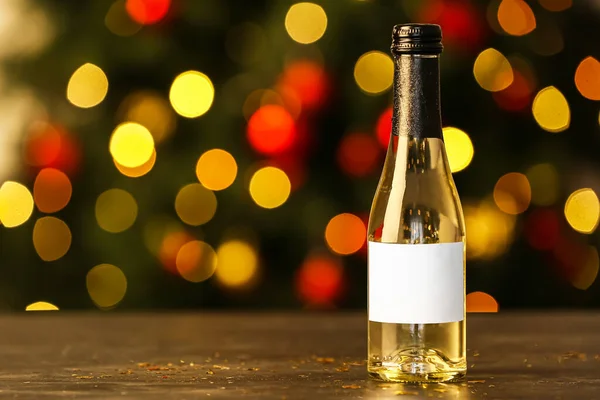 Bottle Champagne Table Blurred Background — Stock Photo, Image