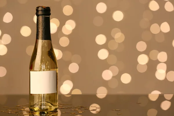 Bottle Champagne Table Blurred Background — Stock Photo, Image