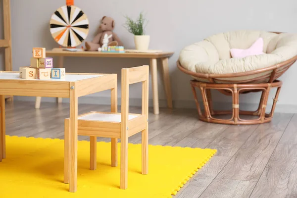 Interior Children Room Table Chair — Stock Photo, Image