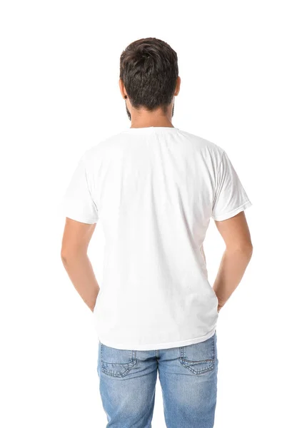 Gut Aussehender Mann Shirt Auf Weißem Hintergrund — Stockfoto