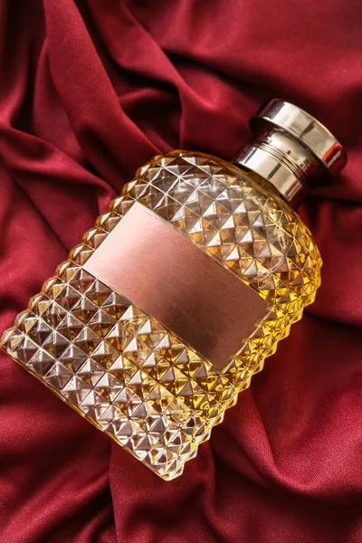 Perfume Bottle Color Fabric Background — Stock Photo, Image