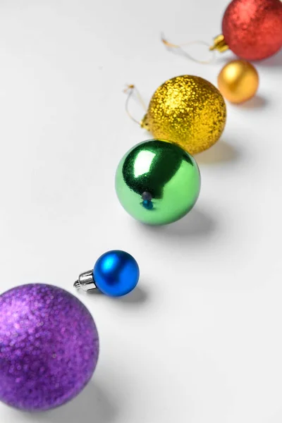 Rainbow Christmas Balls White Background Lgbt Concept — Stock Photo, Image