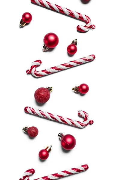 Muchas Hermosas Decoraciones Navidad Aisladas Sobre Fondo Blanco Primer Plano — Foto de Stock