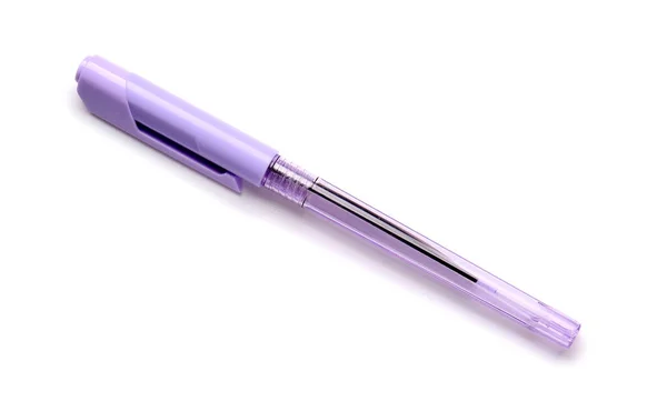 Lilac Pen Witte Achtergrond — Stockfoto