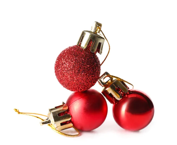 Bright Christmas Balls Isolated White Background — Stock Photo, Image