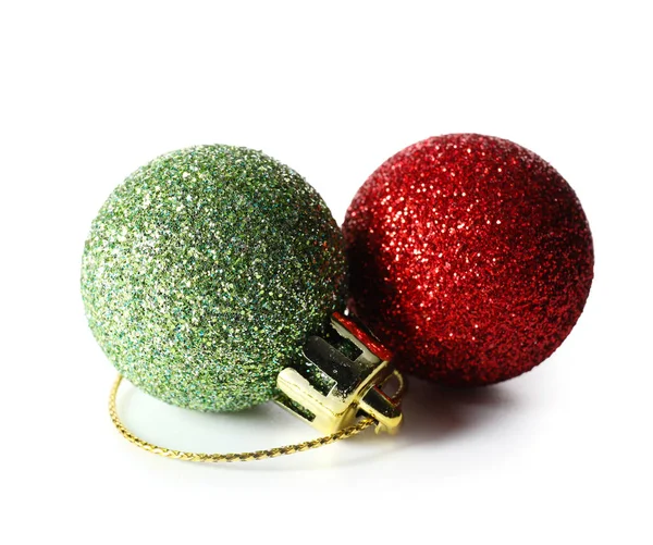 Bright Christmas Balls Isolated White Background Stock Photo