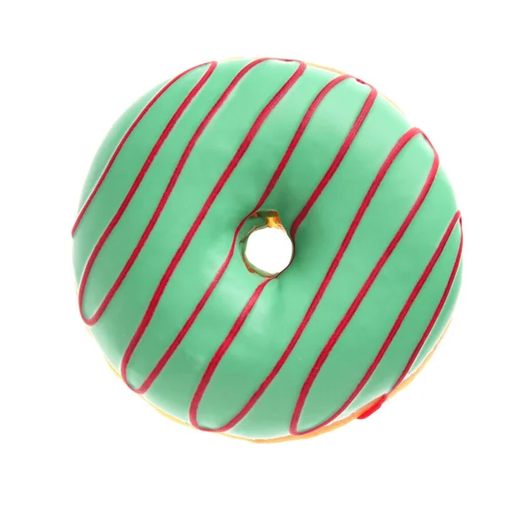 Leckere Weihnachts Donut Auf Weißem Hintergrund — Stockfoto