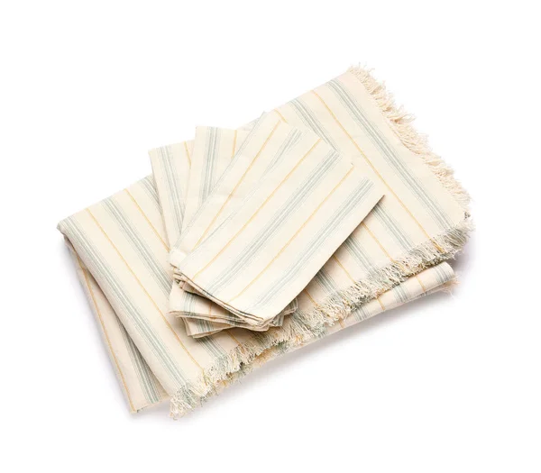 Stack Folded Cloth Napkins White Background — Stock Photo, Image