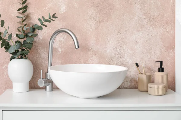 Bel Intérieur Salle Bain Moderne Avec Lavabo — Photo