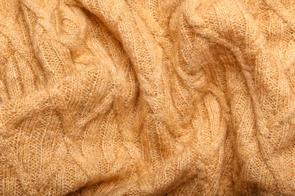 Texture Tessuto Raggrinzito Lavorato Maglia Come Sfondo — Foto Stock