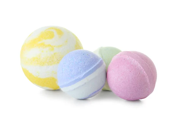 Different Bath Bombs White Background — Stock Photo, Image