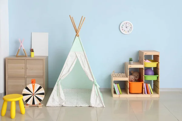Stylish Interior Modern Children Room Play Tent — Stock Photo, Image
