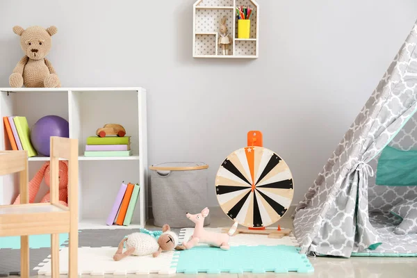 Stylish Interior Modern Children Room Play Tent Toys — Stock Photo, Image