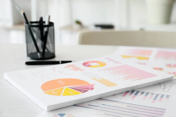 Stack Business Documents Desk Office Closeup — Stock Photo, Image