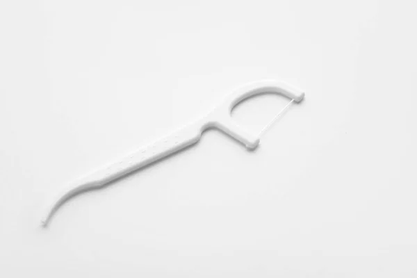 Floss Palito Dentes Fundo Branco — Fotografia de Stock