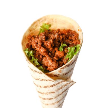 Beyaz zemin üzerine lezzetli börek