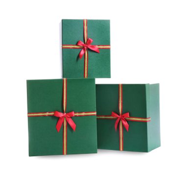 beyaz arka planda yeşil Hediye Kutuları