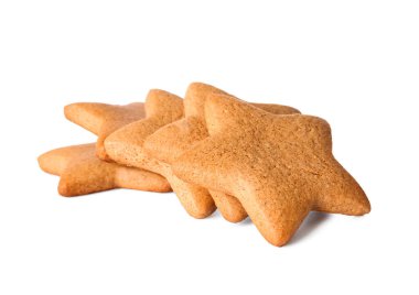 Beyaz arka planda lezzetli Noel kurabiyeleri