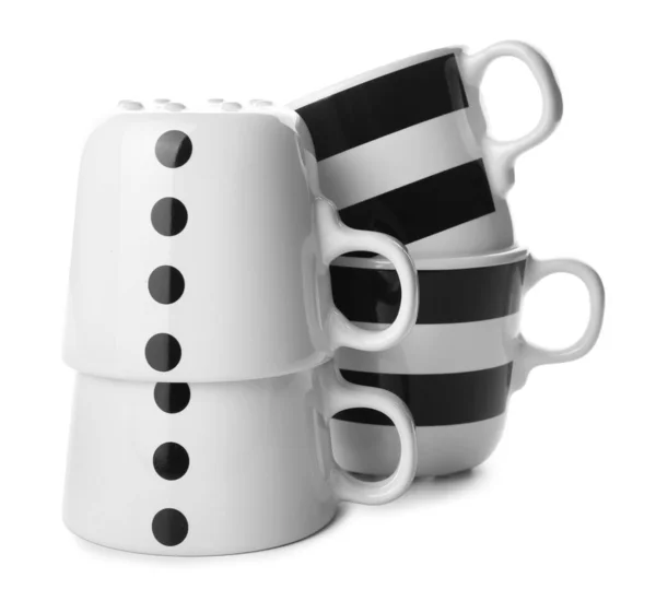 Stylish Cups Isolated White Background — Stock Photo, Image