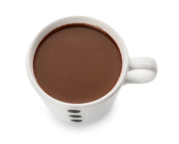 Coupe Chocolat Chaud Naturel Sur Fond Blanc — Photo