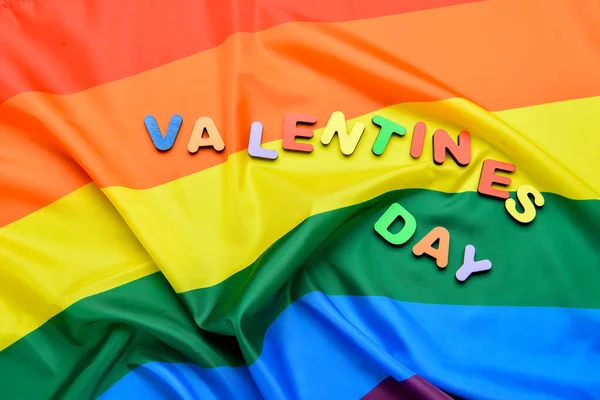Text Valentines Day Lgbt Flag — 图库照片