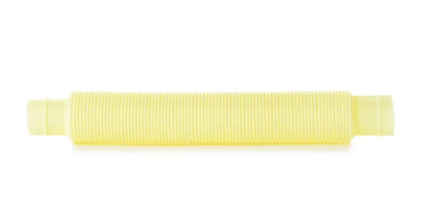 黄色ポップチューブ上の白い背景 — ストック写真