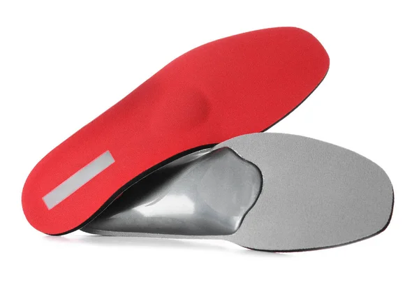 Red Orthopedic Insoles White Background — 图库照片