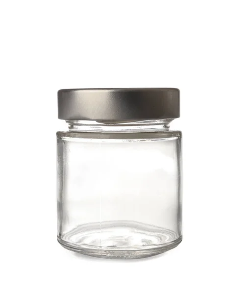Glazen Pot Geïsoleerd Witte Ondergrond — Stockfoto