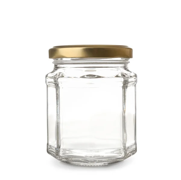 Glass Jar Isolated White Background — Stock Photo, Image