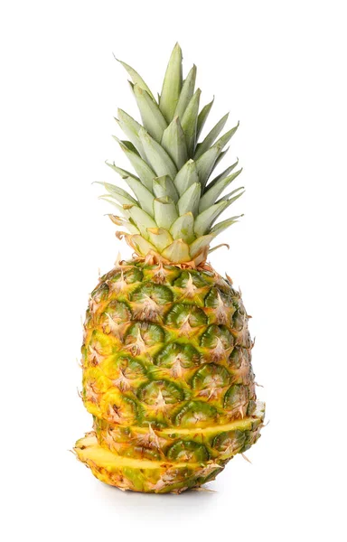 Cut Pineapple Isolated White Background — Stock Photo, Image