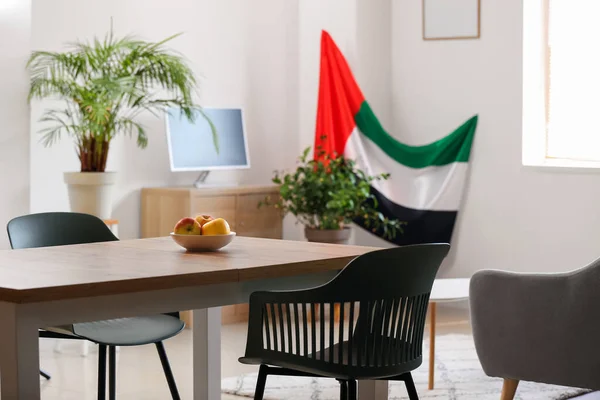 Stylish Room Uae Flag Dinning Table — Stock Photo, Image