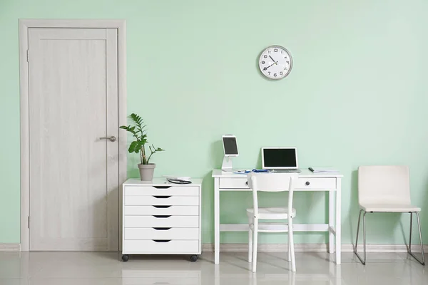 Interior Doctor Office Modern Workplace Chest Drawers — Stock Photo, Image